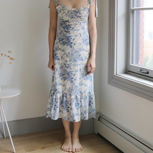 Romantic French Toile Inspired Floral Midi Sundress
